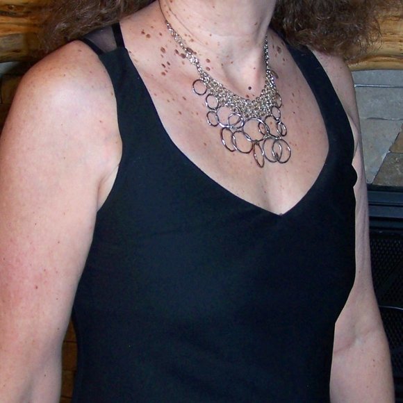 BESTY AND ADAM SEXY BLACK MINI DRESS w SHEER BLUE BUTTERFLY BACK - Picture 8 of 13